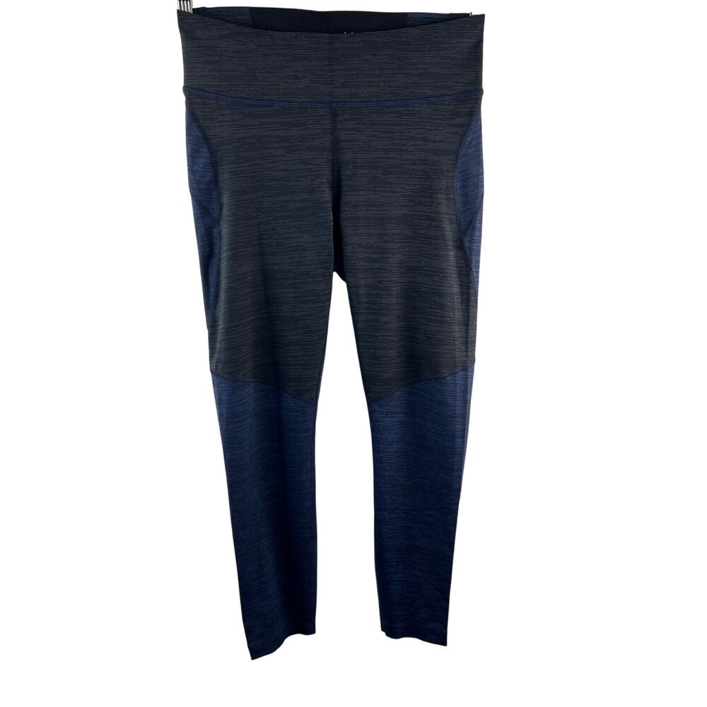 Outdoor Voices TechSweat Blue Gray Leggings Two-Tone Stretch Pull-On Sz L Large
